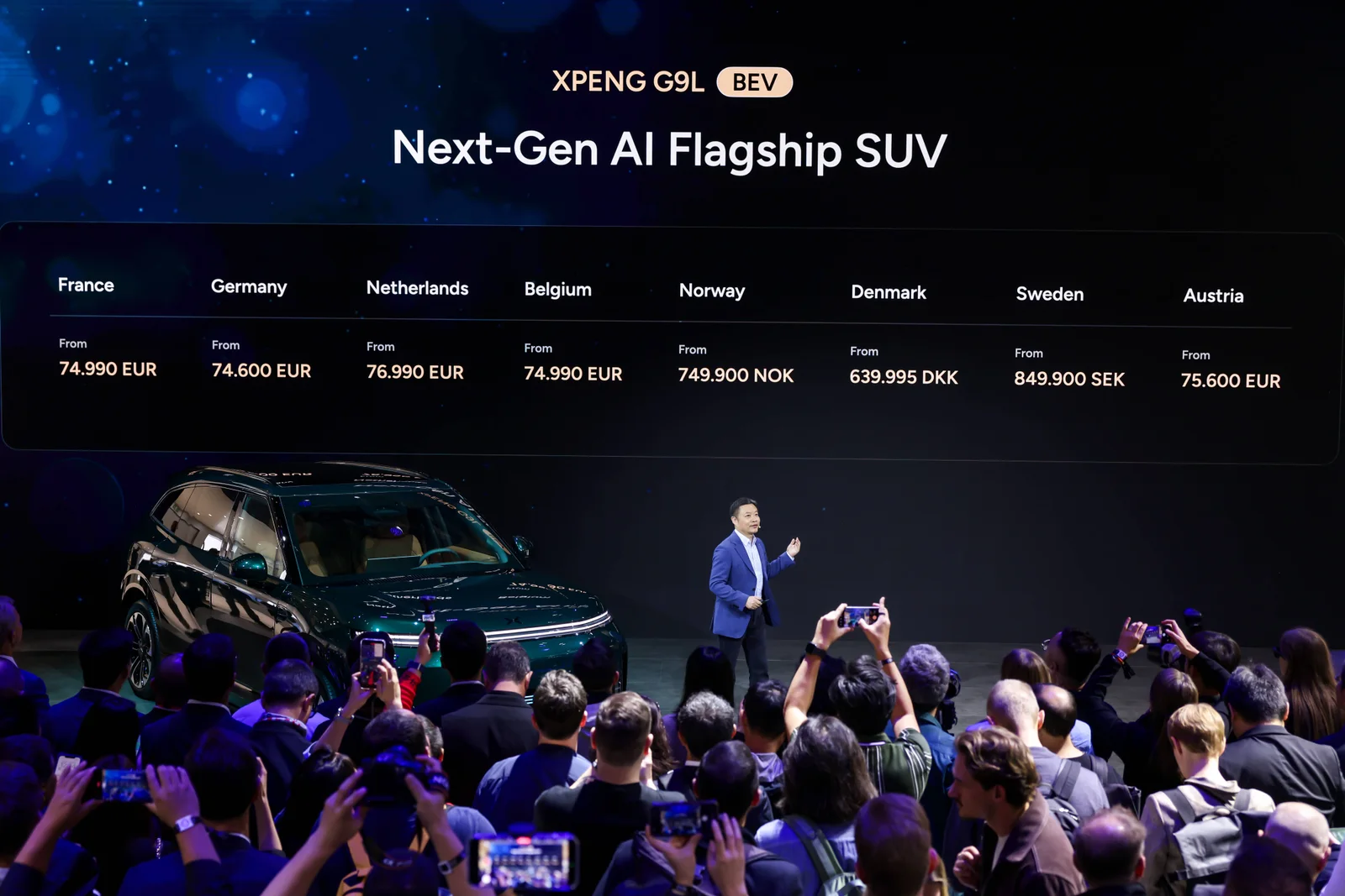 XPENG G9L in official European launch photography